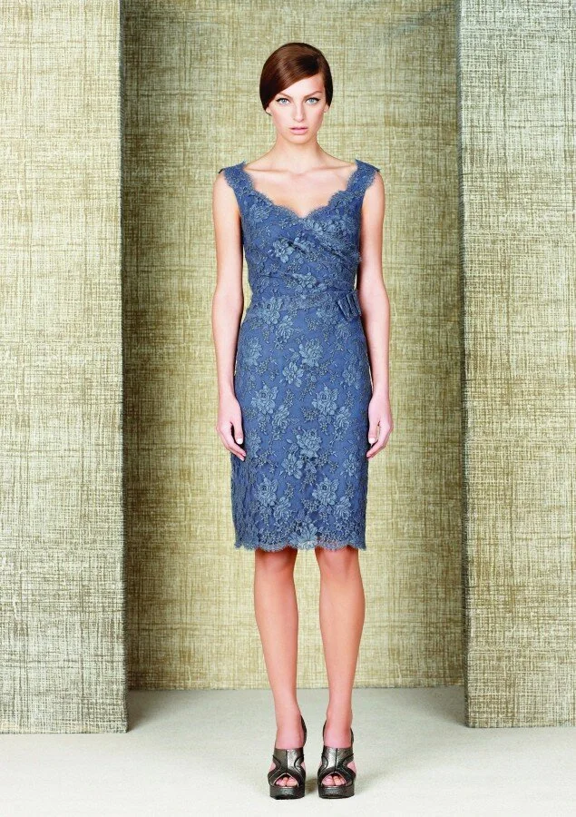 Collette Dinnigan Princess Diamonds Lace Dress in Blue