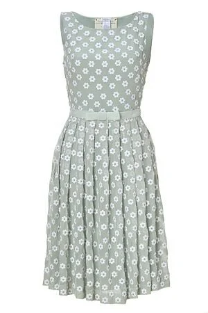 Collette Dinnigan Embroidered Silk Daisy Dress in Peppermint