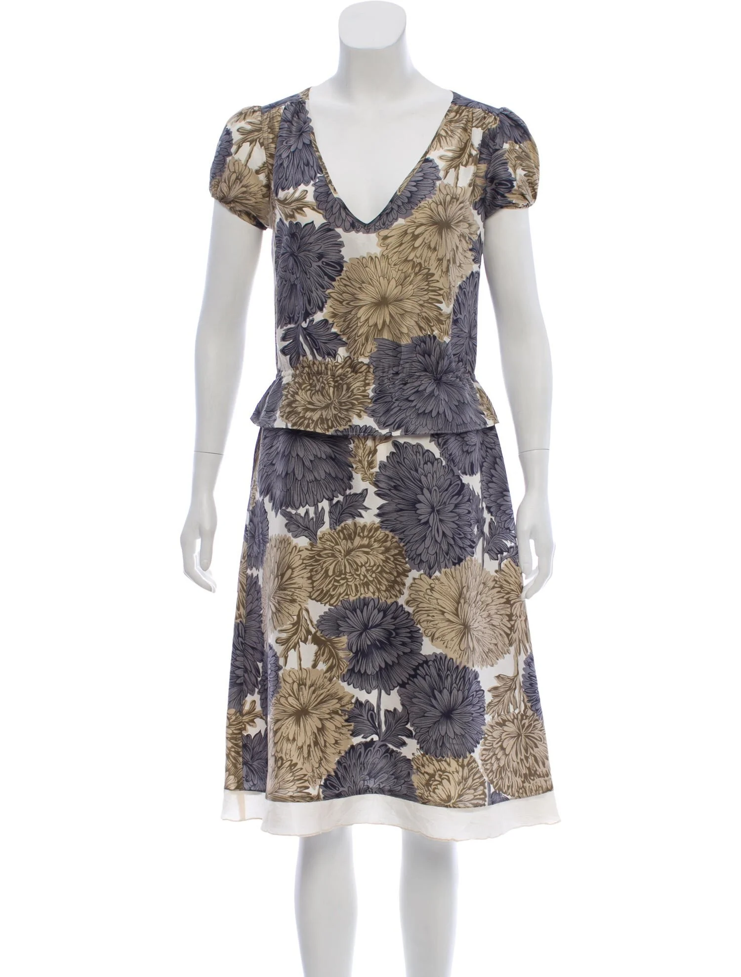 Day Birger et Mikkelsen Peplum Silk Floral Dress