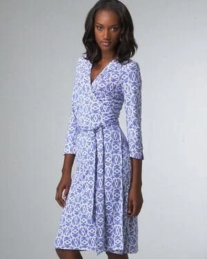 Diane von Furstenberg Julian Vintage Wrap Dress in Blue