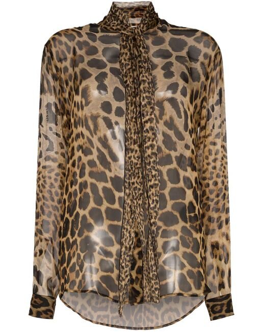 Saint Laurent Tie-Neck Leopard-Print Blouse.jpg