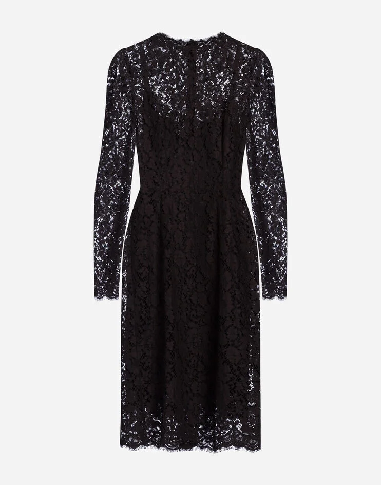 Dolce &amp; Gabbana Cordonetto Lace Sheath Dress in Black