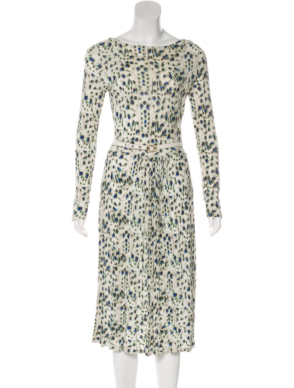 Fendi Belted Animal Print Dress in White UFO No More