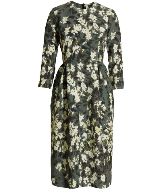 H&M Conscious Collection Floral Fitted Dress in Green — UFO No More