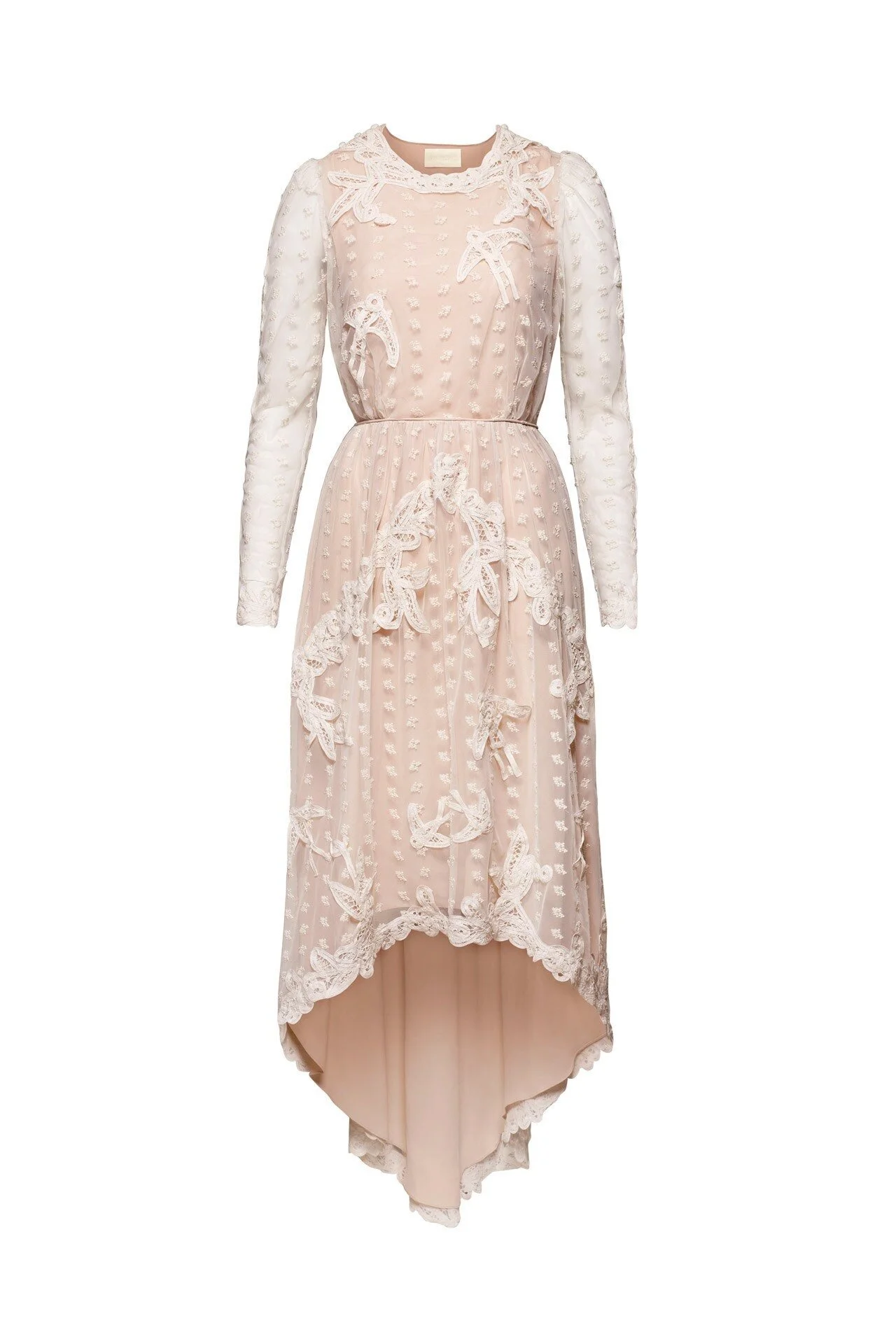 H&M Conscious Collection High-Low Lace Dress in White