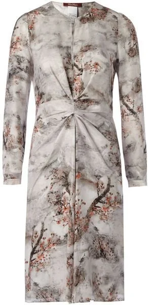 Max Mara Fungo Bow Print Dress in Sand