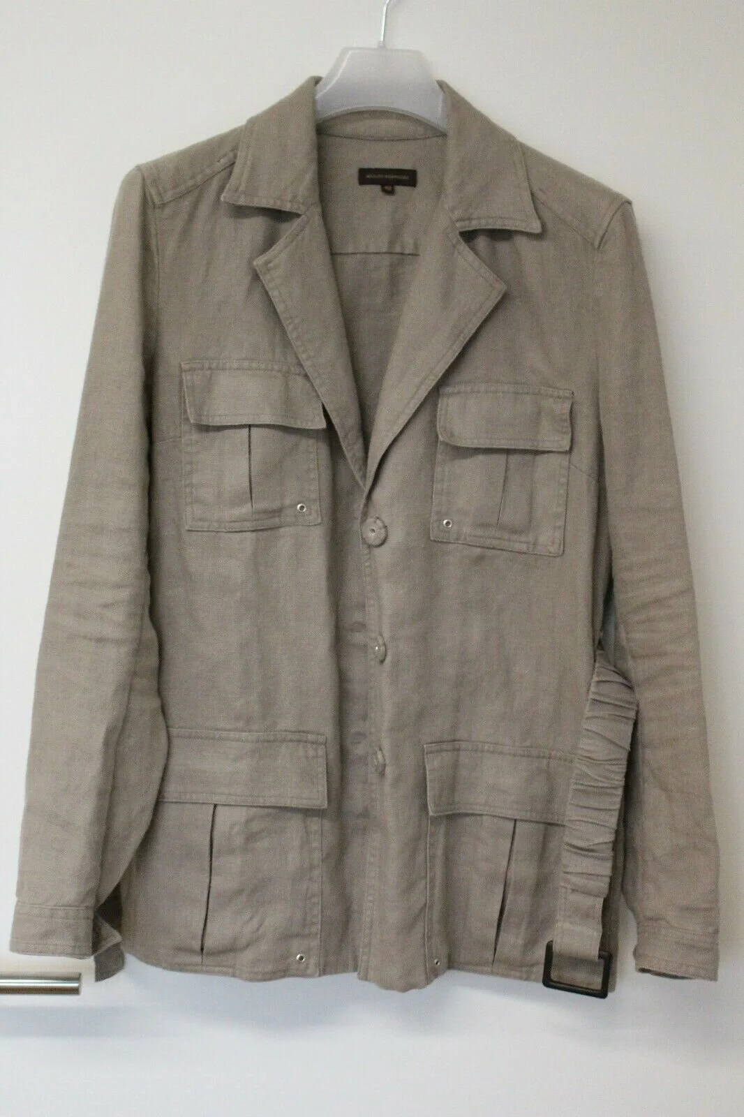 Adolfo Dominguez Belted Cargo Jacket in Khaki