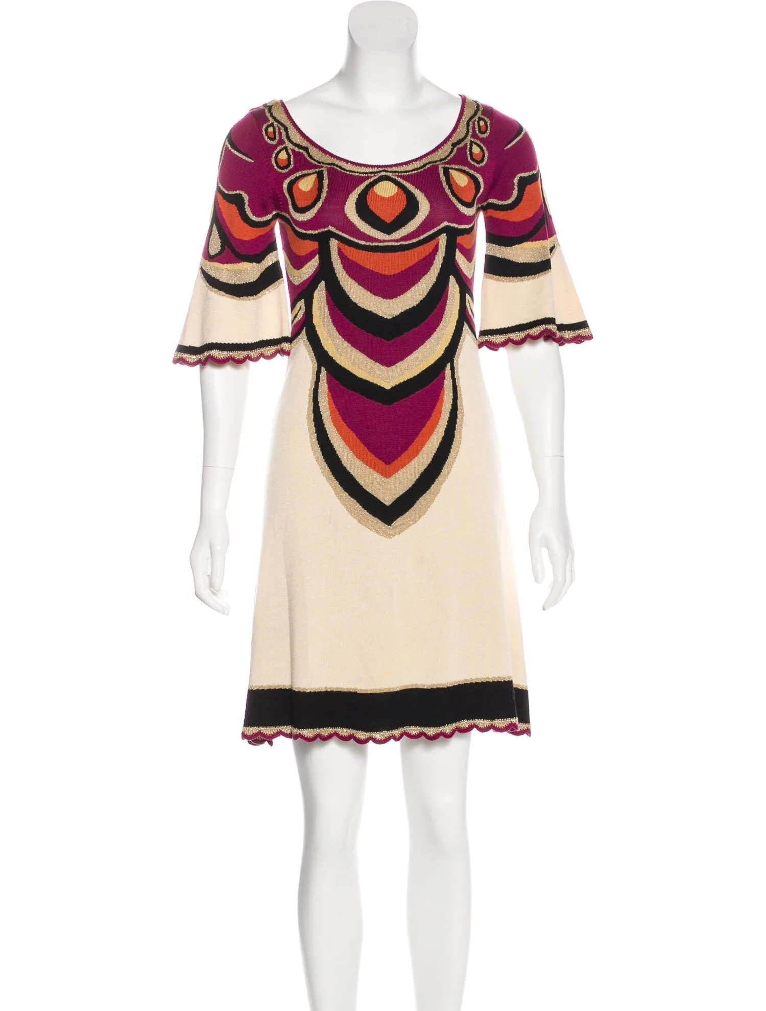 Temperley London Multicolored Scalloped Knit Dress