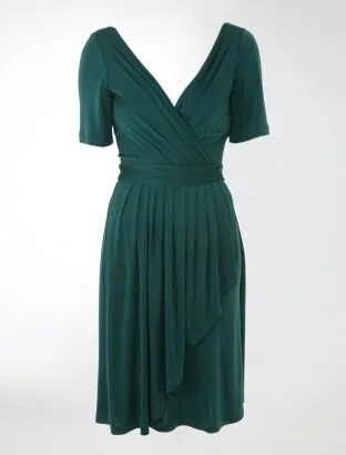 Temperley London Silk Wrap Dress in Emerald Green
