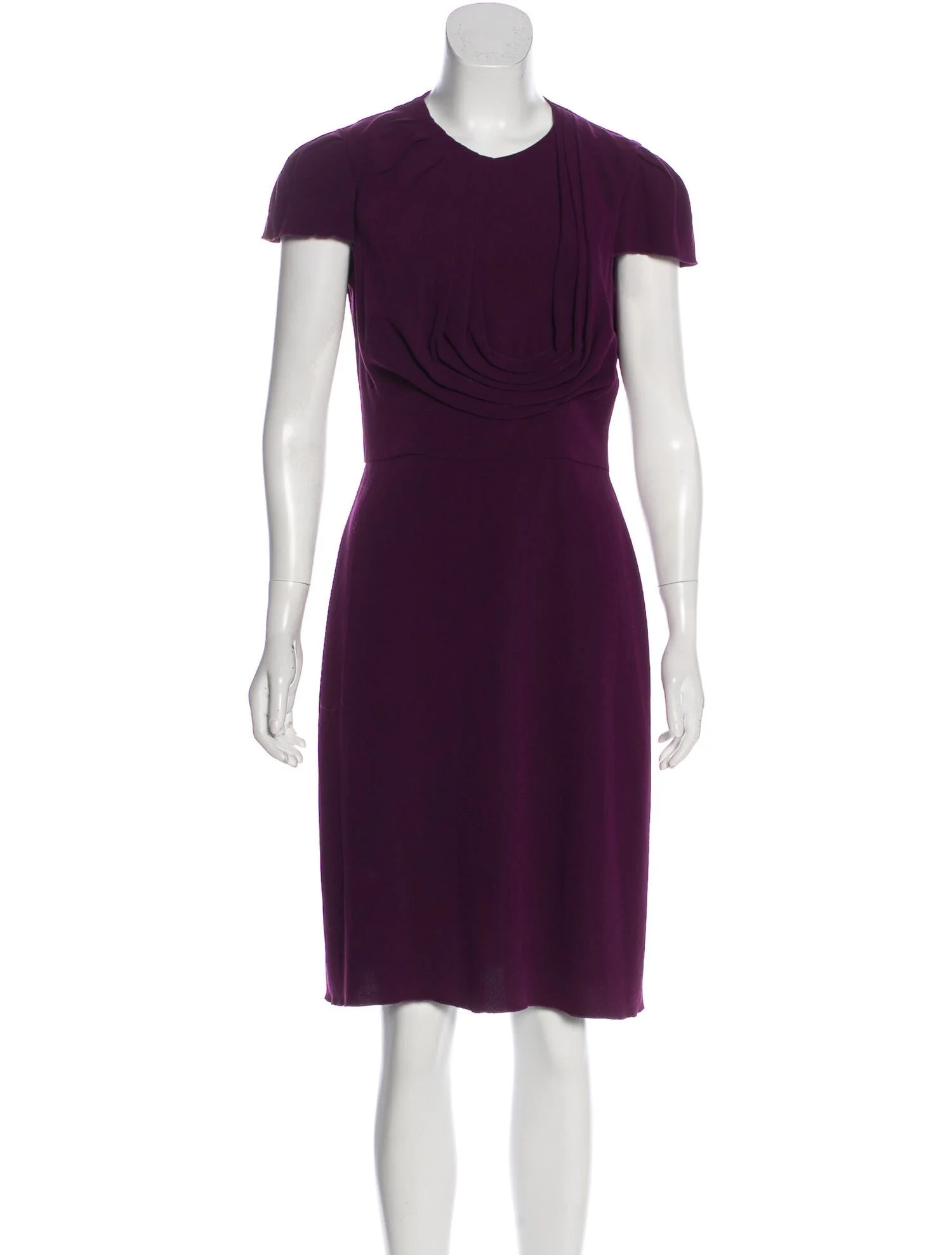 Prada Draped Knee-Length Dress in Plum