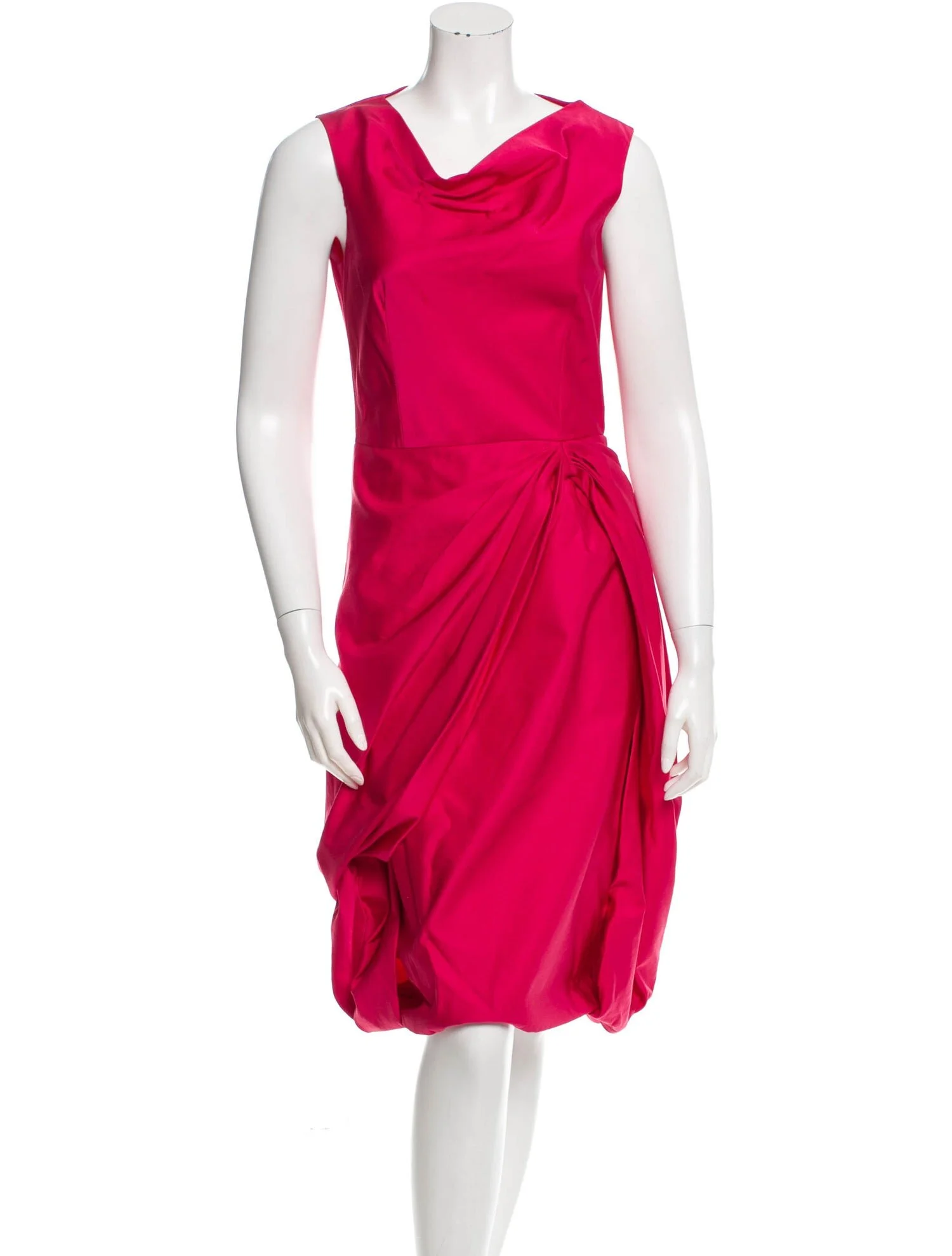 Prada Sleeveless Pleated-Accented Dress in Pink