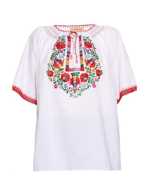 Muzungu Sisters Eva Blouse in White with Red Embroidery.jpg