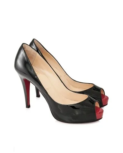 Christian Louboutin Very Privé 100 Pumps in Black/Red Patent Leather