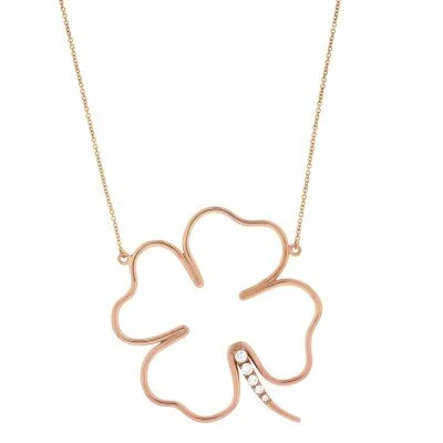 MdeU Clover XL Necklace in Rose Gold