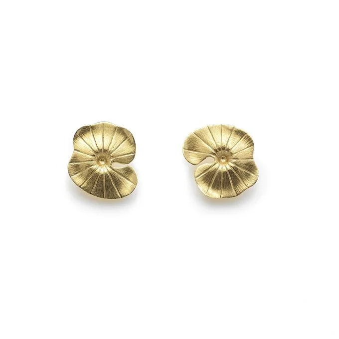 Christine Bekaert Lotus Stud Earrings in Gold