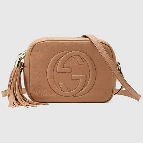 Gucci Soho Disco Pebbled Calfskin Small Rose Beige Leather