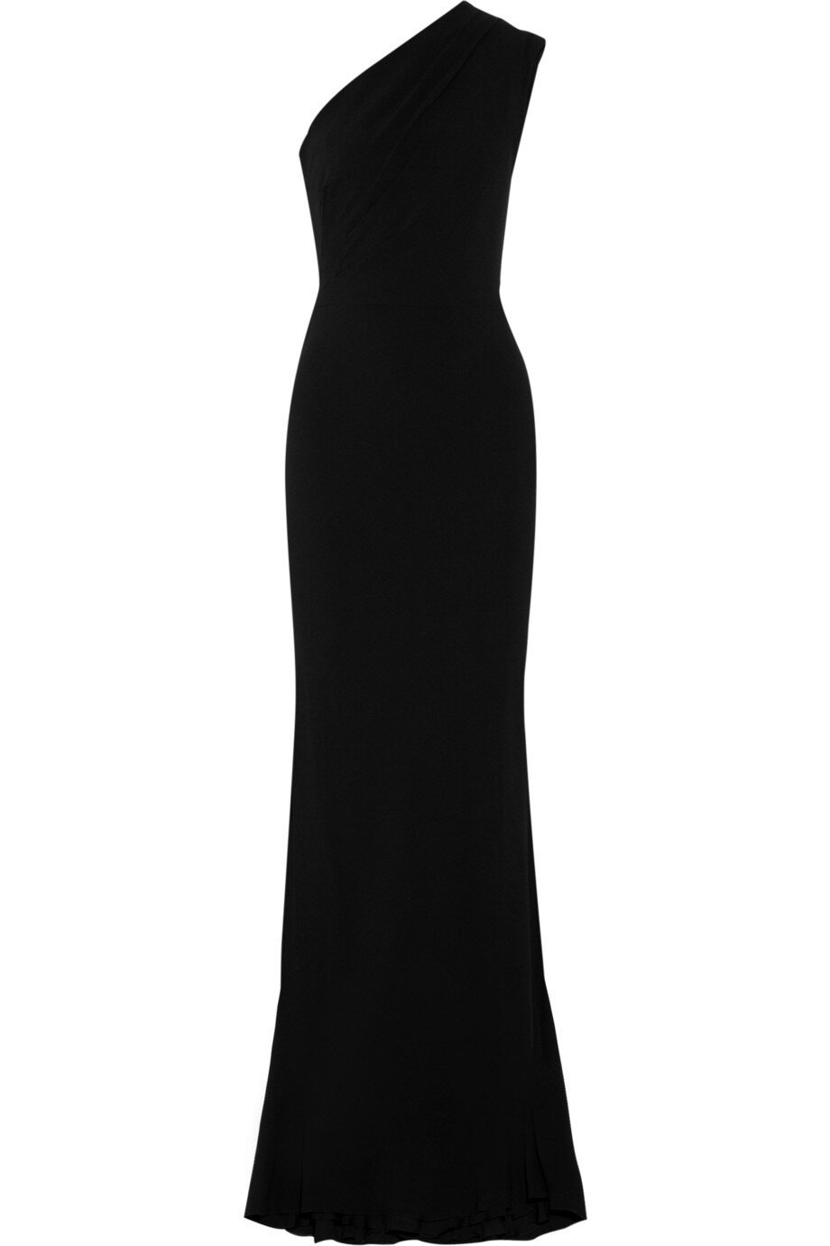 Ralph Lauren Collection One-Shoulder Crepe Gown in Black