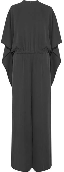 Valentino Cape-back Silk Jumpsuit in Grey