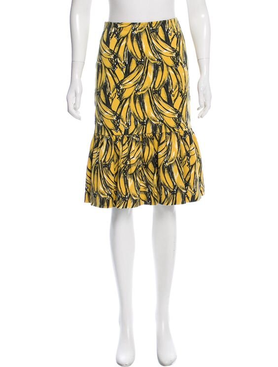 Prada Banana Print Knee-Length Skirt.jpg