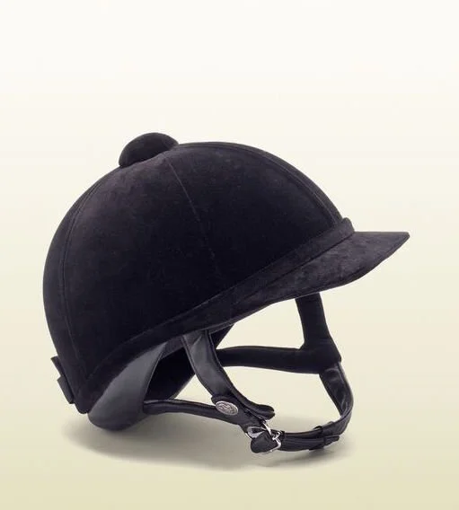 Gucci Equestrian Riding Cap in Black Velvet.jpg