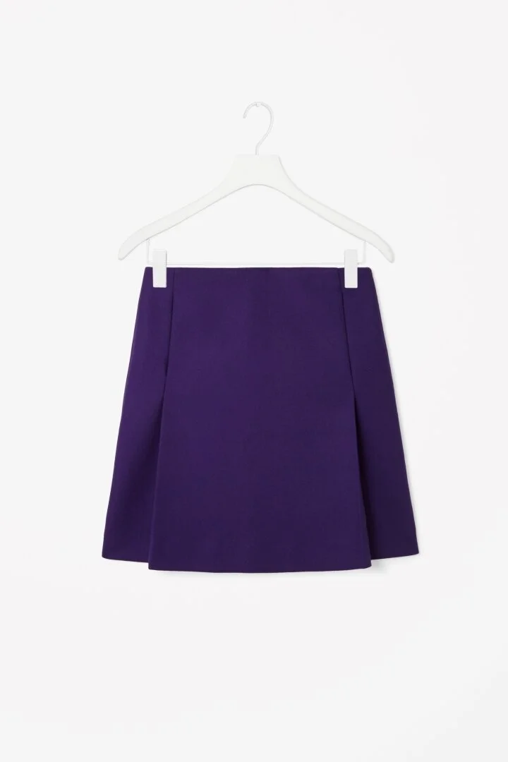 COS A-Line Wool Skirt in Purple