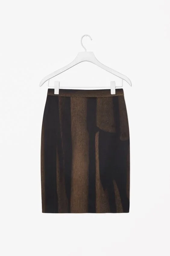 COS Printed Skirt in Copper