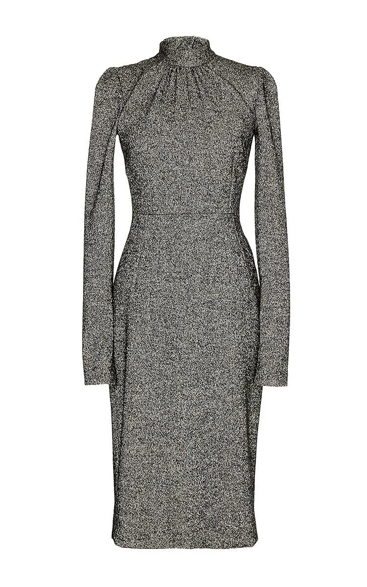 Dolce &amp; Gabbana Virgin Wool Turtleneck Dress in Grey