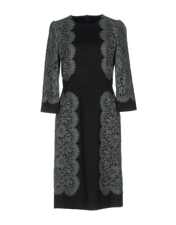 Dolce & Gabbana Lace Appliqué Crepe Dress in Black — UFO No More
