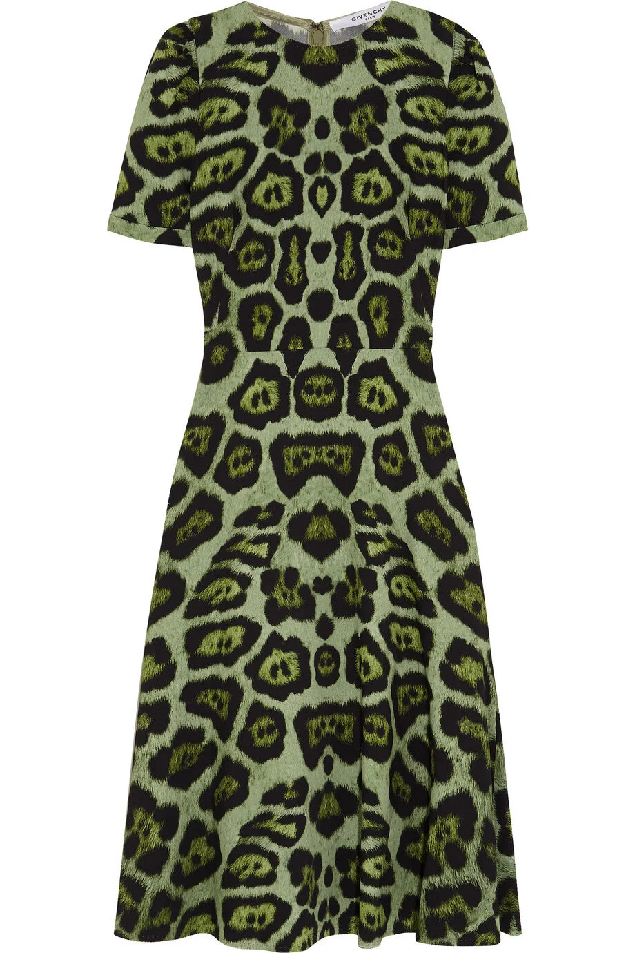 Givenchy Leopard Print Midi Dress in Green