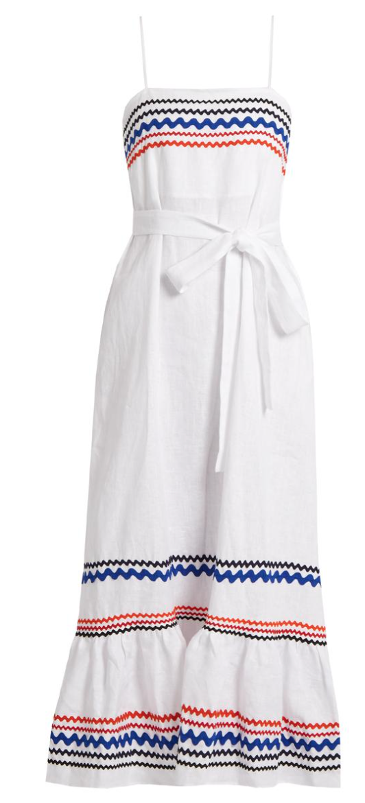White Dress with Ric Rac Trim – Bayou Blanks