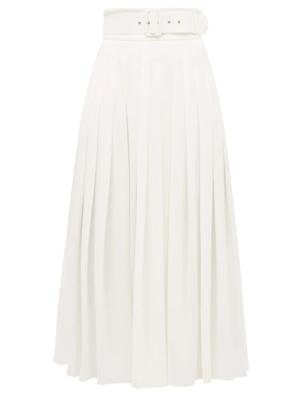 Emilia Wickstead Pris Pleated Midi Skirt in White — UFO No More