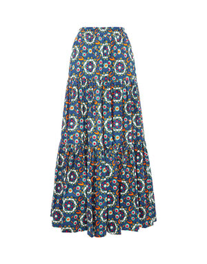 La DoubleJ Big Skirt in Kaleidoscope Bluette Cotton Poplin — UFO No More