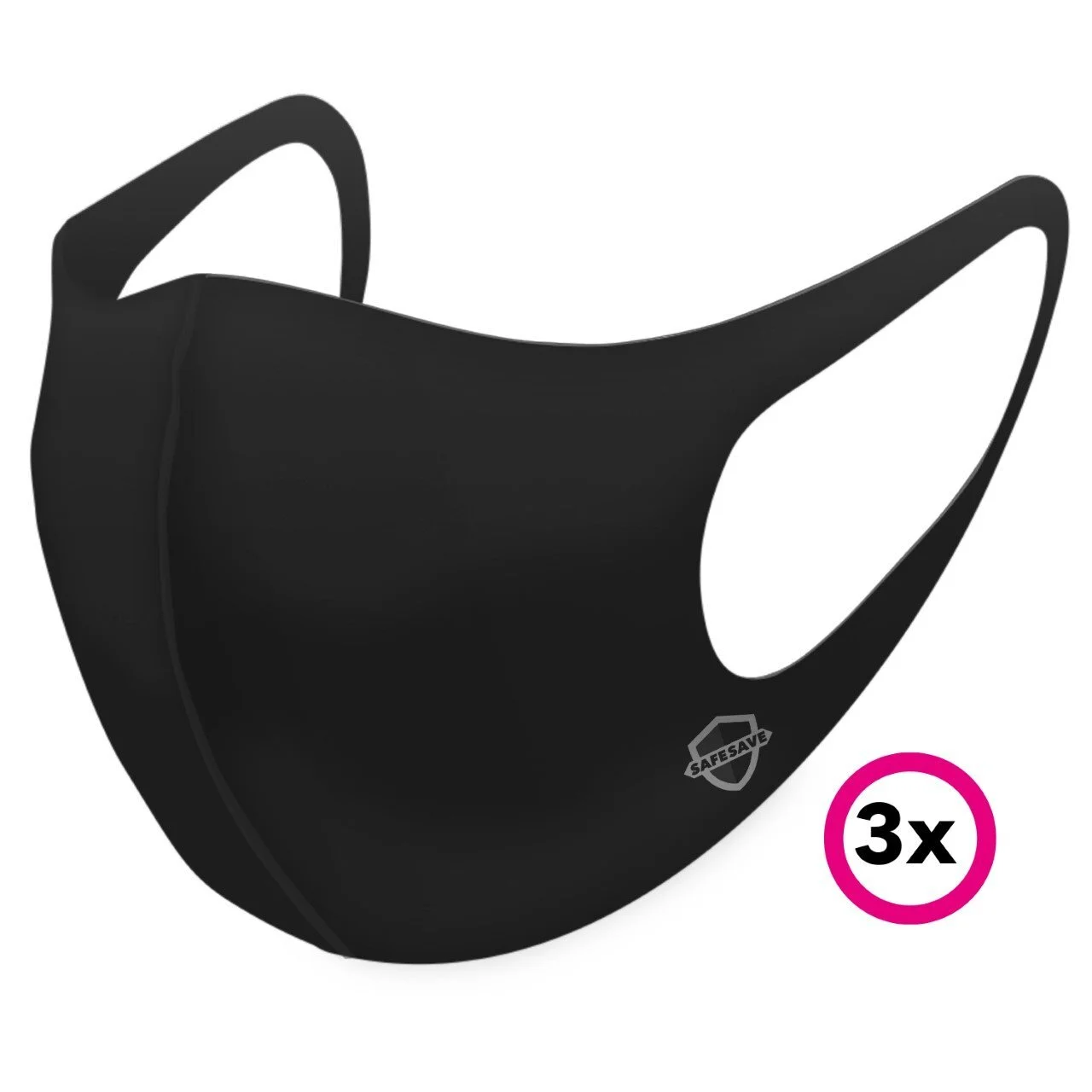 SafeSave Washable Face Mask in Black