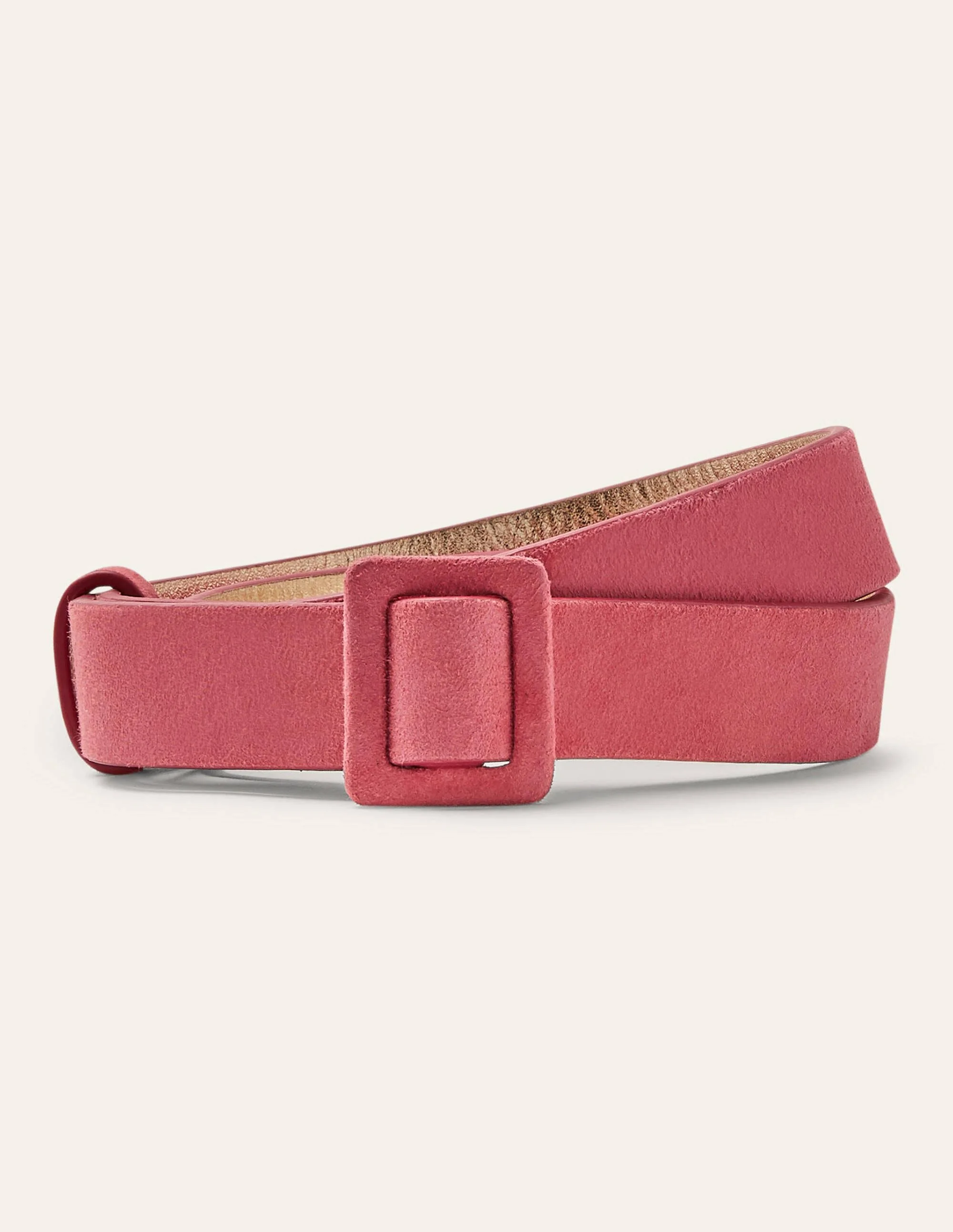 Boden Skinny Suede Belt in Lollipop Pink