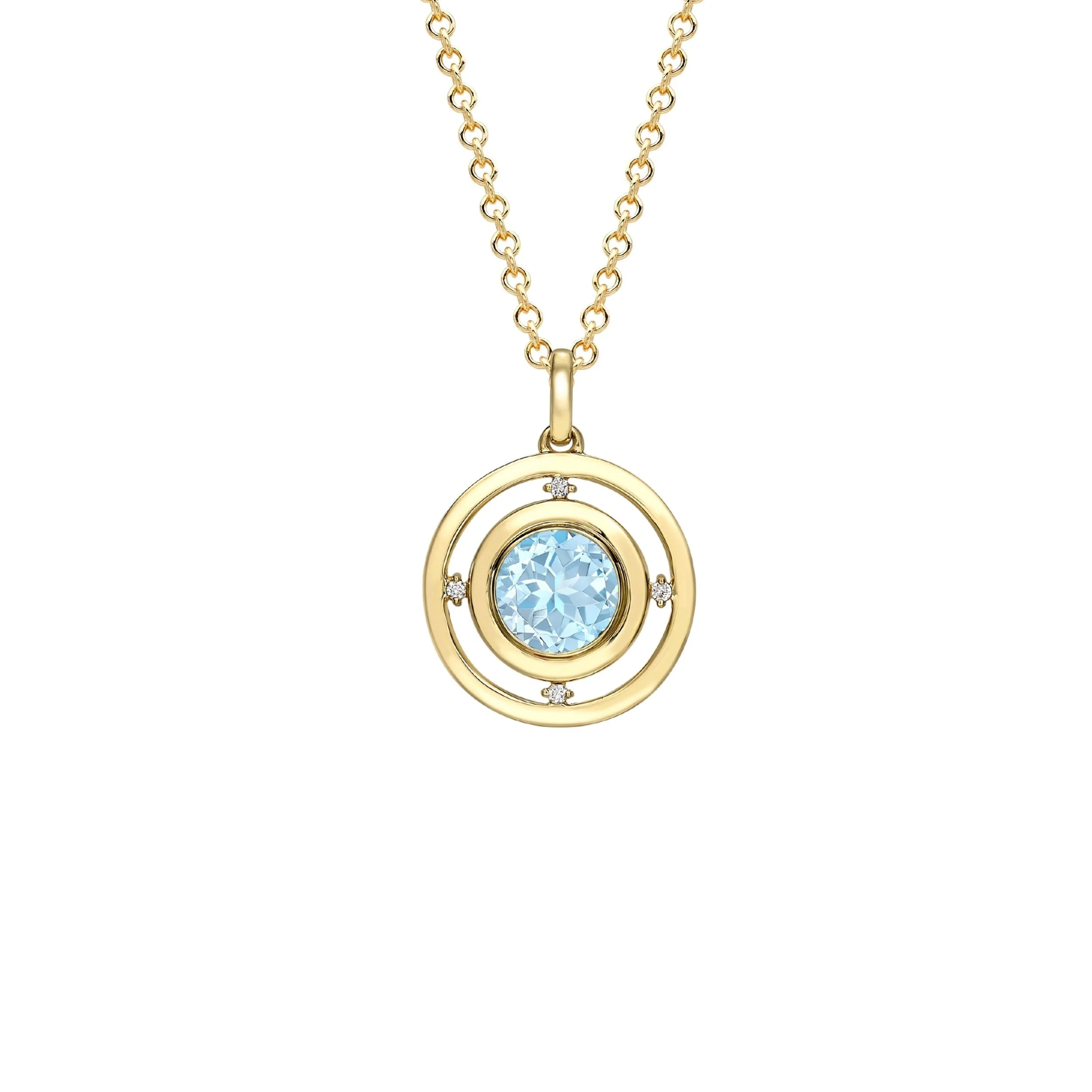 Kiki McDonough Apollo Blue Topaz and Yellow Gold Pendant