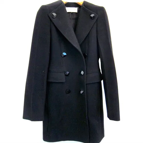 Stella McCartney Double-Breasted Wool Coat in Black.png