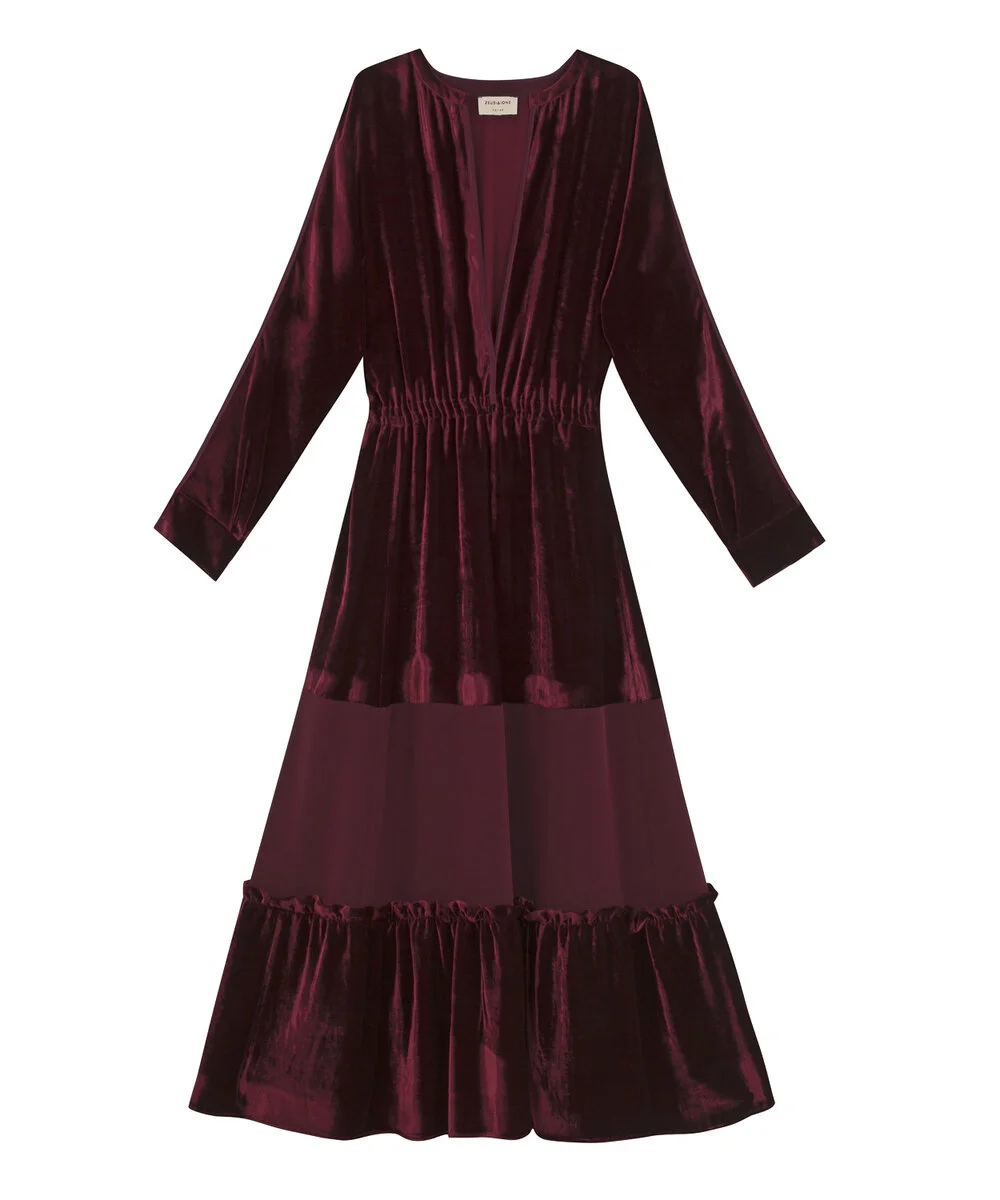 Zeus + Dione Basilia Velvet Midi Dress