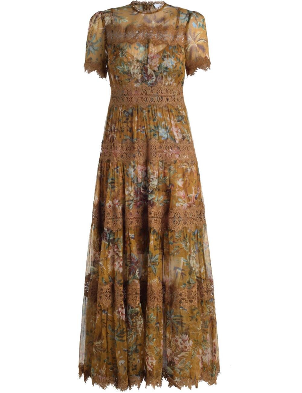 Zimmermann Tropicale Tiered Crinkle Dress