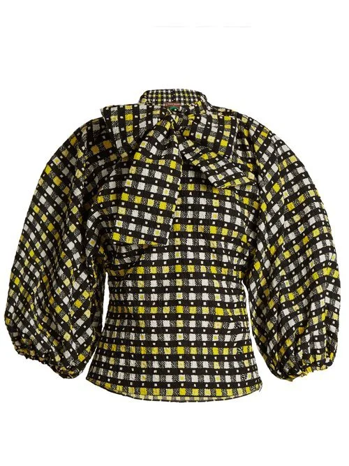 Duro Olowu Napoli Check-print Tie-neck Blouse