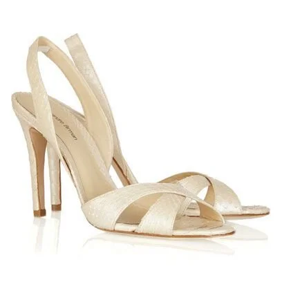 Alexandre Birman Python Slingback Sandals in White