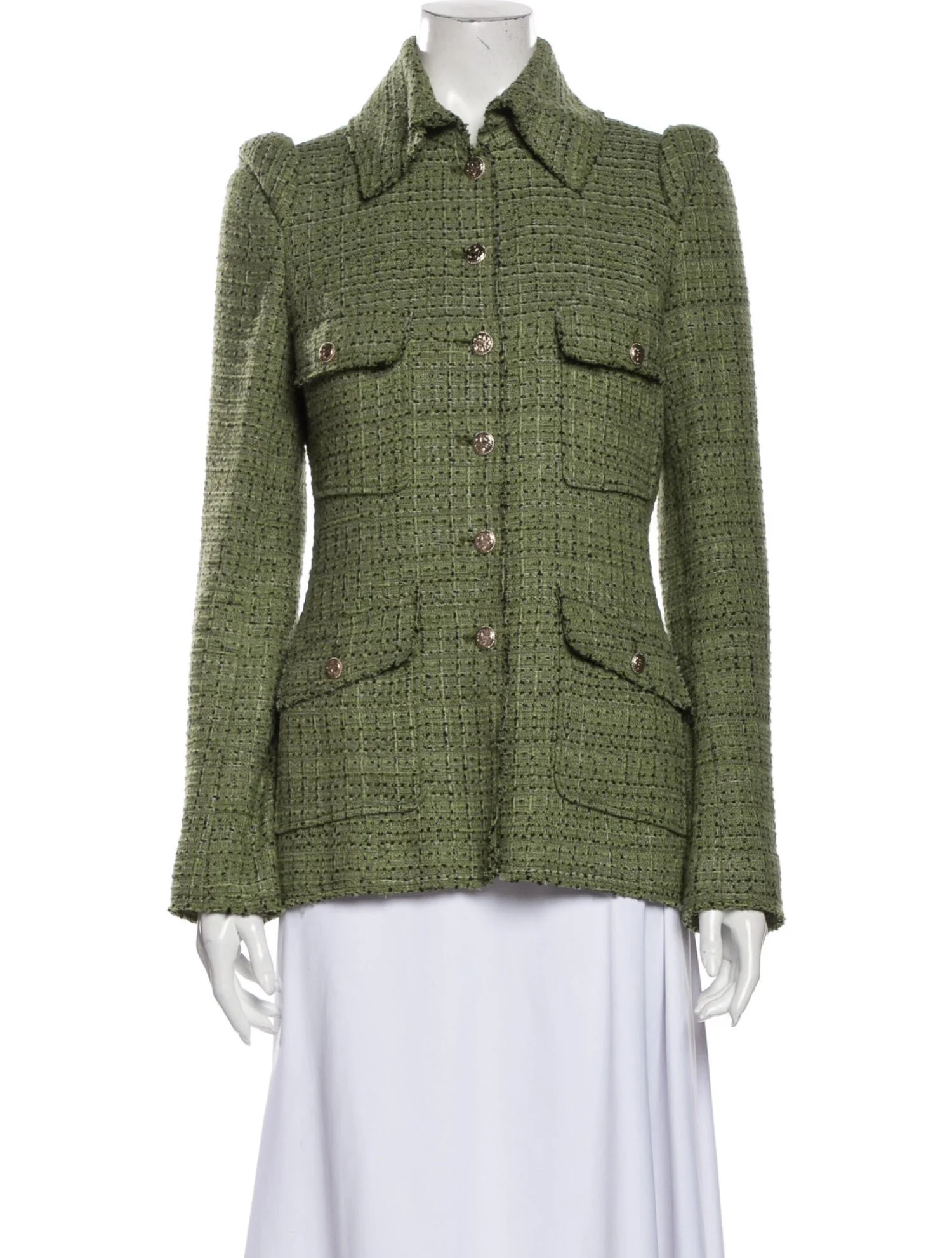 Chanel 2008 Tweed Pattern Jacket in Green