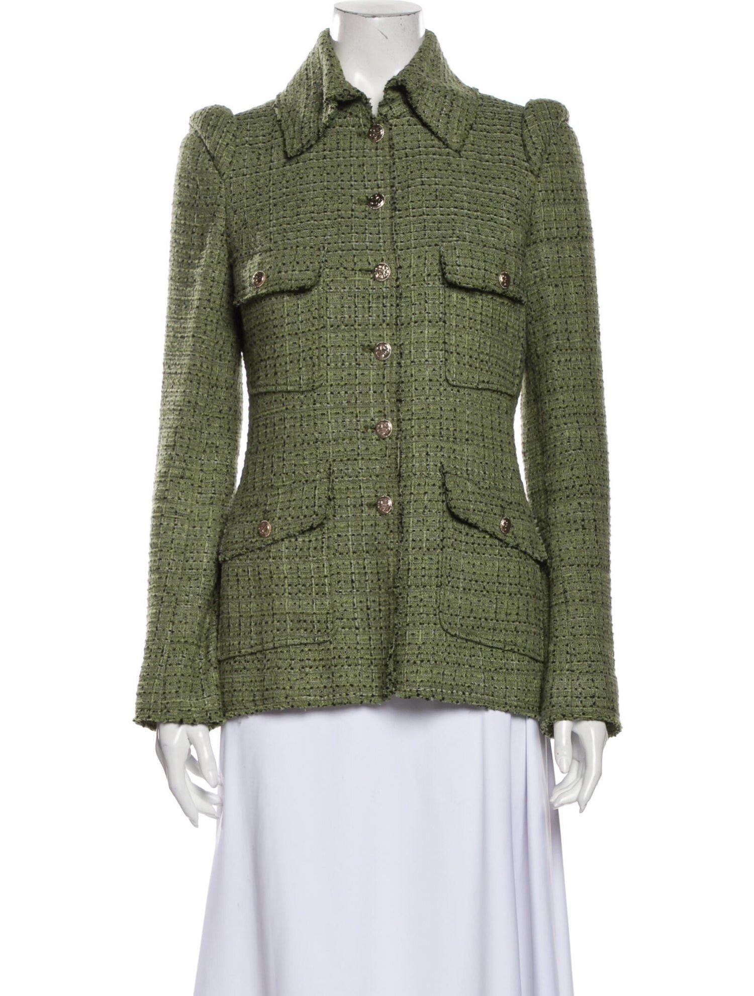Chanel 2008 Tweed Pattern Jacket in Green — UFO No More