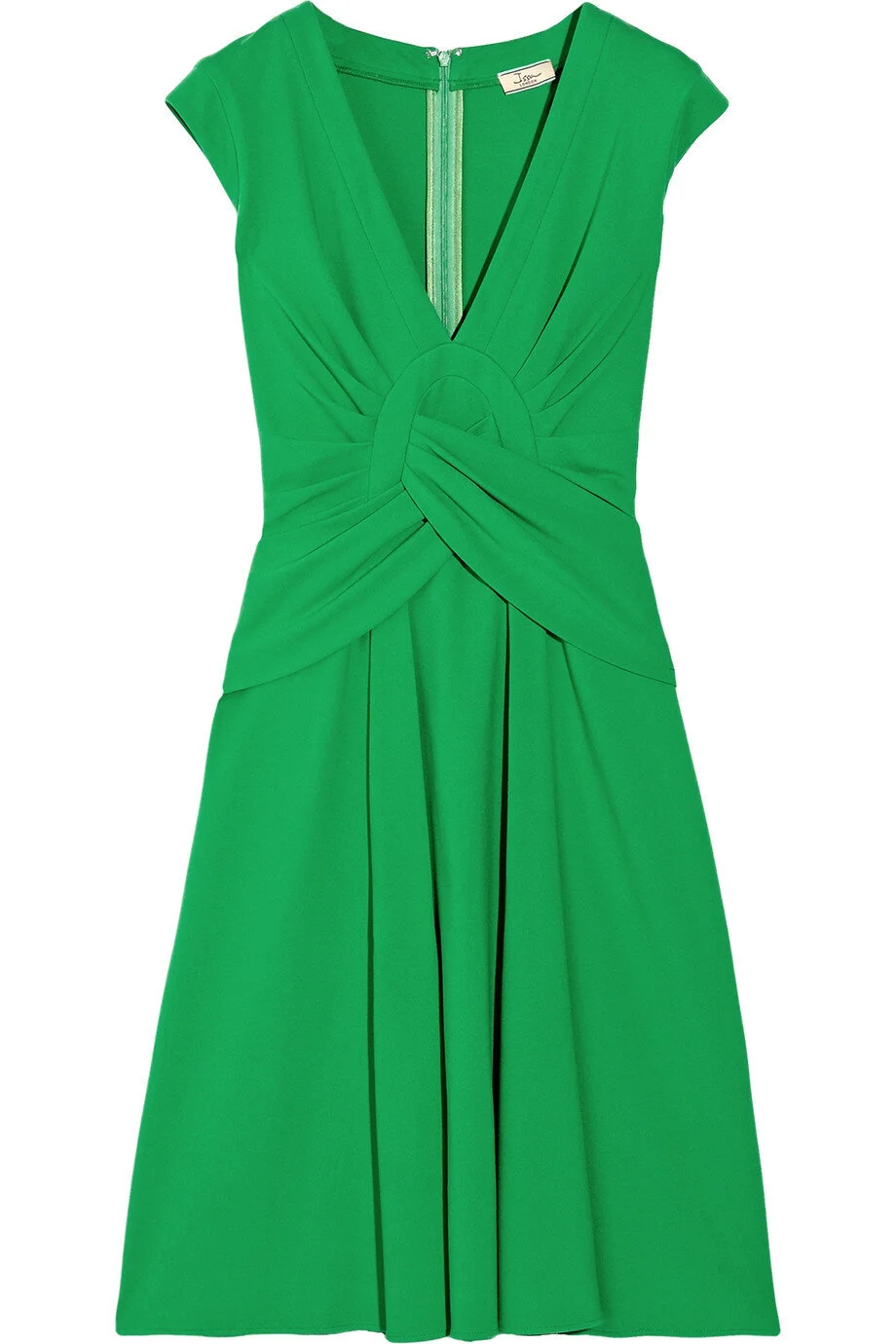Issa Pleated Jersey Dress in Leaf Green