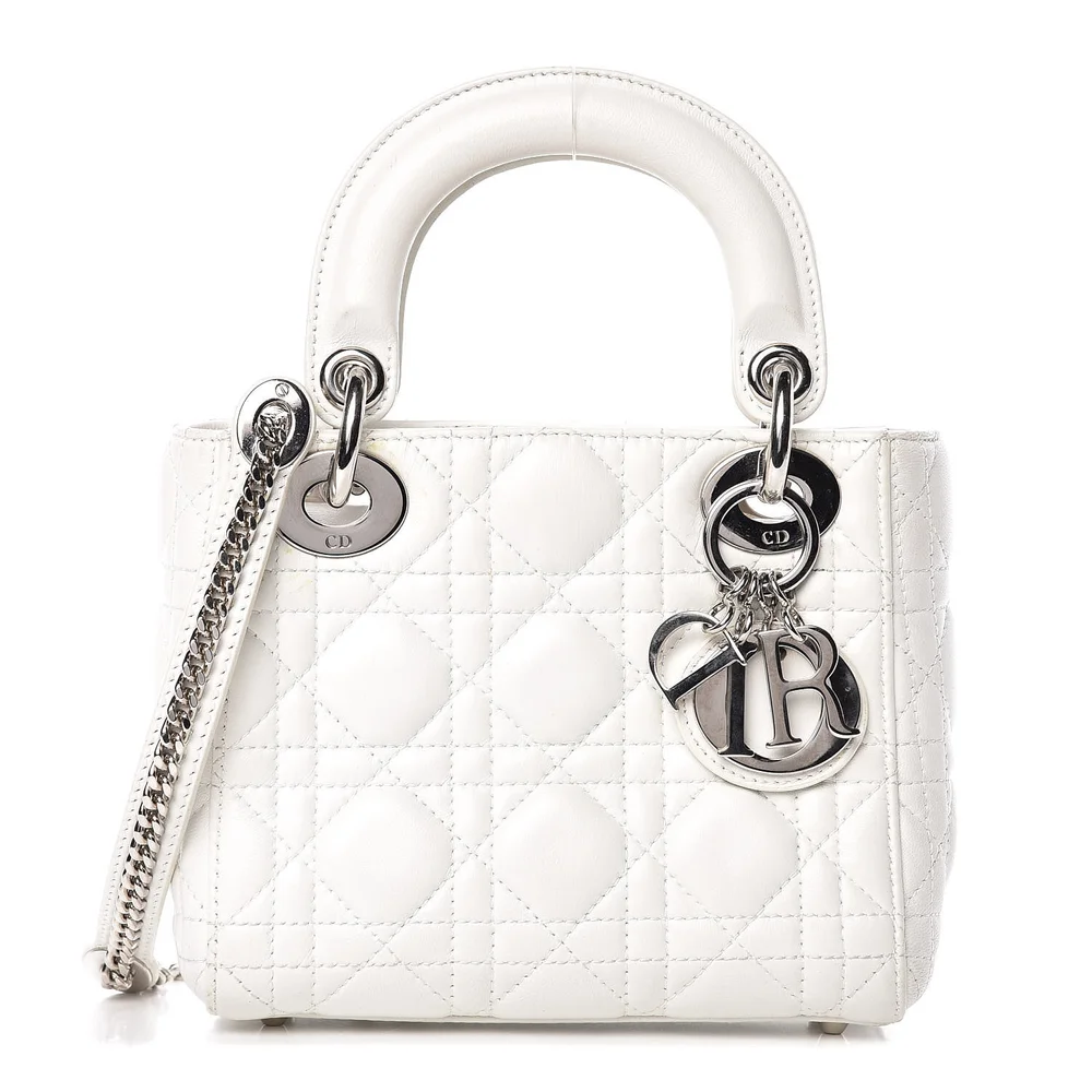 ハンドバッグ Christian Dior | White MINI LADY DIOR BAG M0505ONGE_M030 Christian Dior Lady Dior Mini Bag in White — UFO No More