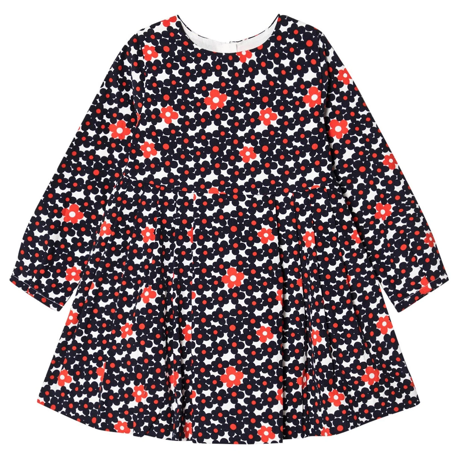 Jacadi Corduroy Floral Dress in Navy