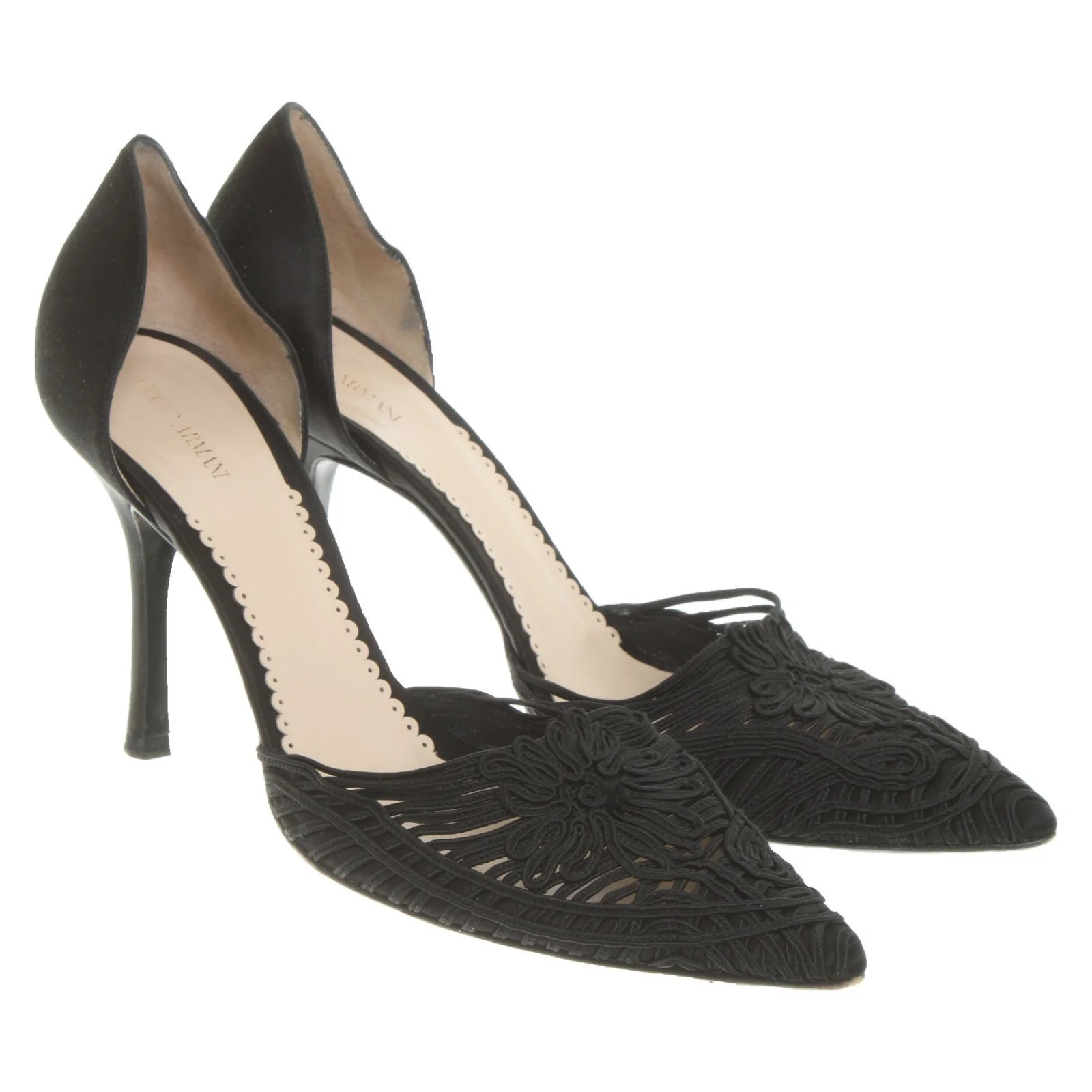 Giorgio Armani Woven Flower Pumps