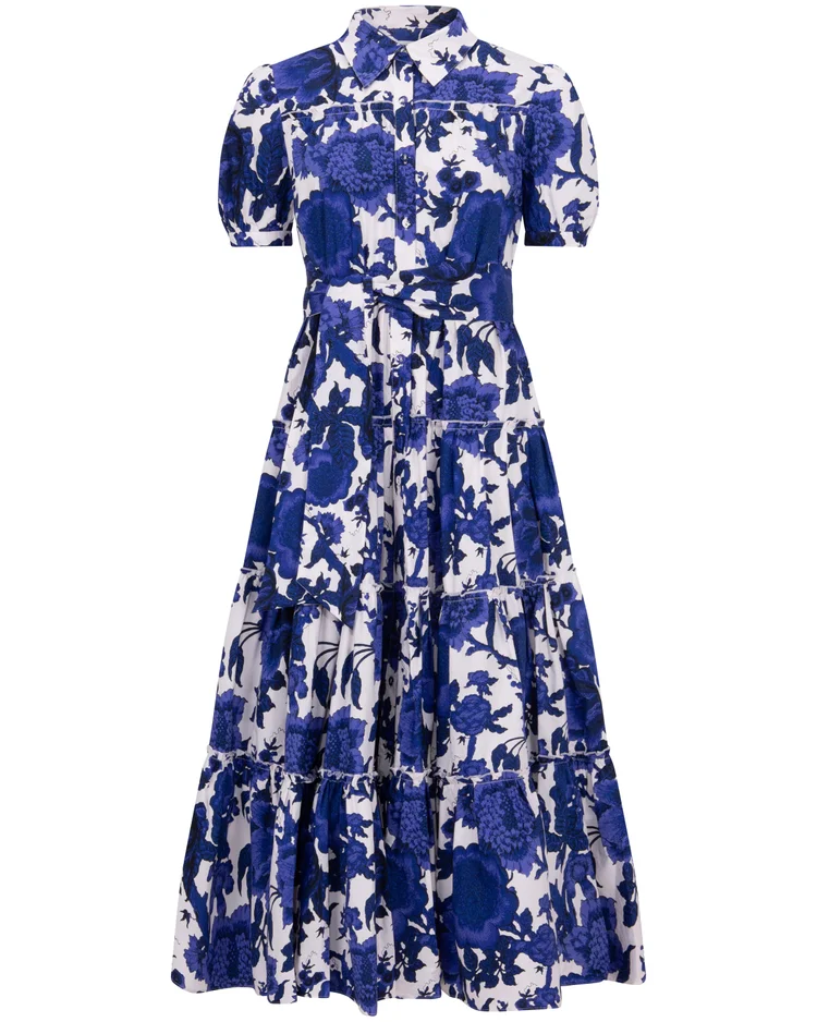 dianne tiered floral midi dress Francesca's Dianne Tiered Floral Midi Dress