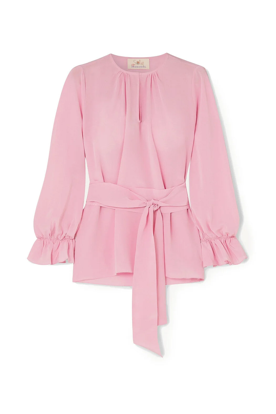 ARossGirl x Soler Amanda Silk Crepe de Chine Top in White