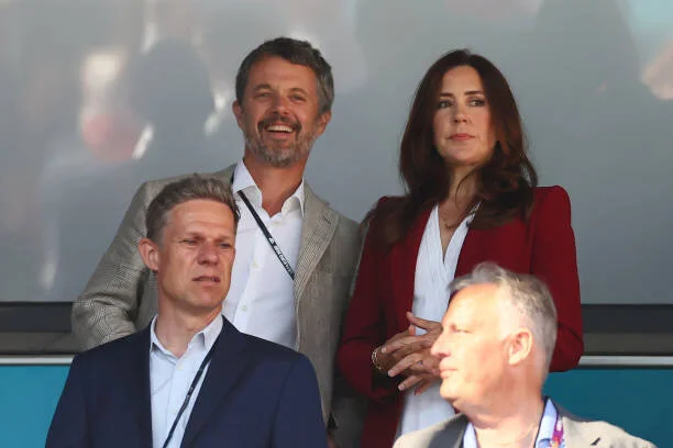 Members of the Danish Royal Family attend Denmark-Belgium football game 