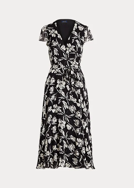 Polo Ralph Lauren Floral Crinkle Wrap Dress